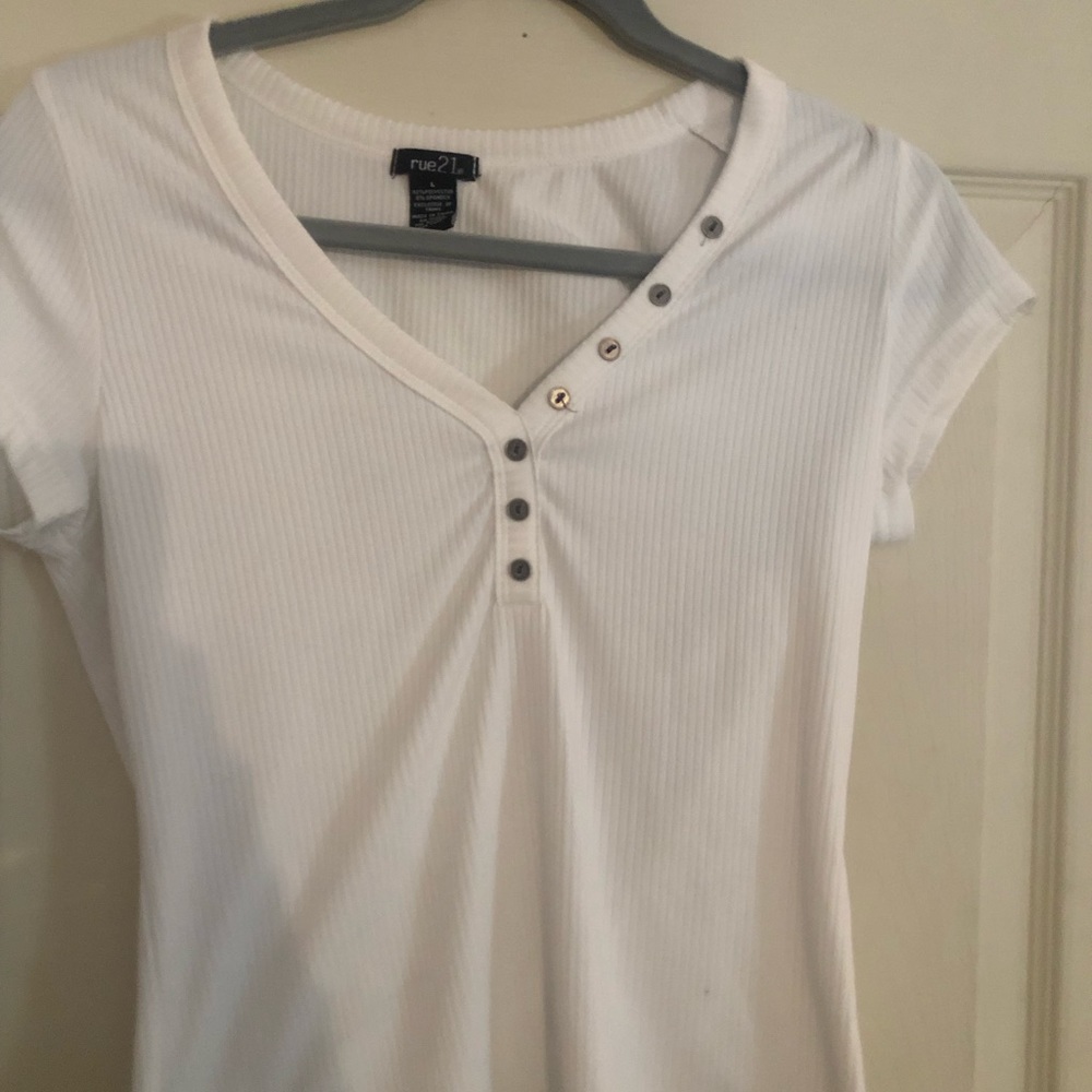 White button down top